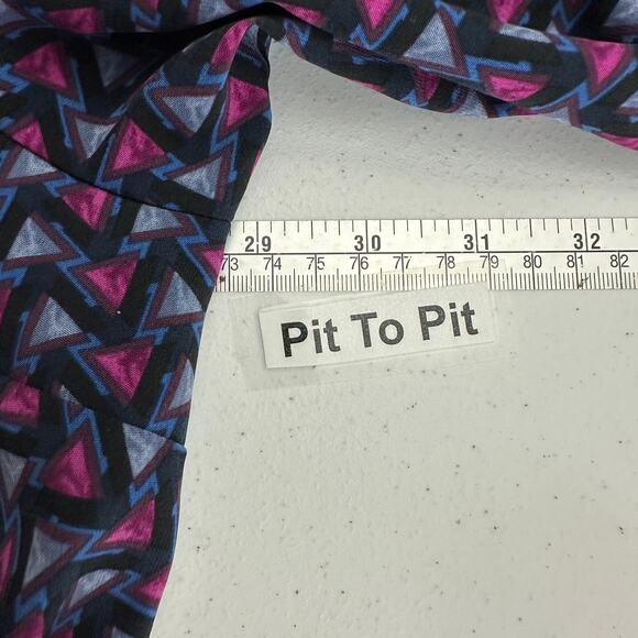 Catherines Size 3X Retro Geometric Print Tunic Top 3/4 Sleeve Boho Statement - Picture 5 of 7